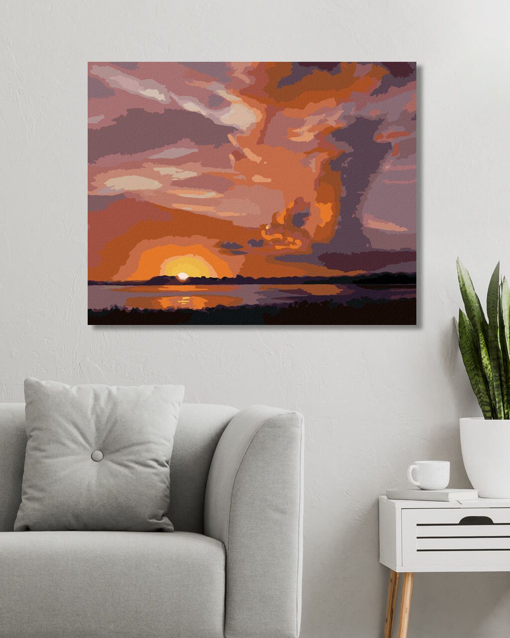 zuty Malování podle čísel - ZÁPAD SLUNCE NAD VODOU (D. RUSTY RUST) - Rozměr: 40x50 cm, Rámování: Varianta: vypnuté plátno na rám - obrázek 4