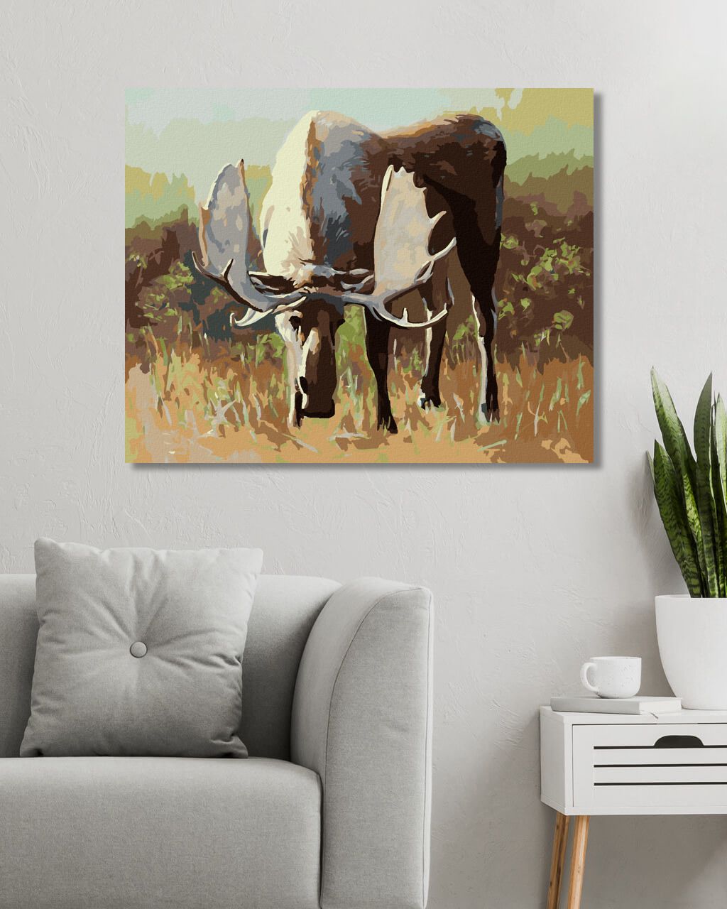 zuty Malování podle čísel - OSAMĚLÝ LOS NA PASTVINĚ (D. RUSTY RUST) - Rozměr: 40x50 cm, Rámování: Varianta: vypnuté plátno na rám - obrázek 4