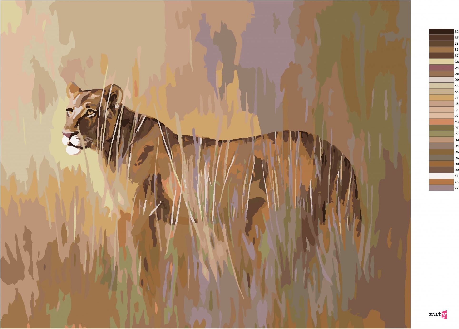 zuty Malování podle čísel - LVICE (D. RUSTY RUST) - Rozměr: 40x50 cm, Rámování: Varianta: vypnuté plátno na rám - obrázek 7