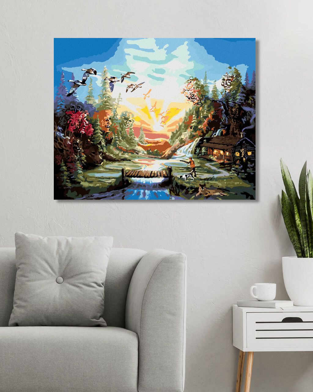 zuty Malování podle čísel - KRAJINA PŘI DÍKŮVZDÁNÍ (D. RUSTY RUST) - Rozměr: 40x50 cm, Rámování: Varianta: bez rámu a bez vypnutí plátna - obrázek 10