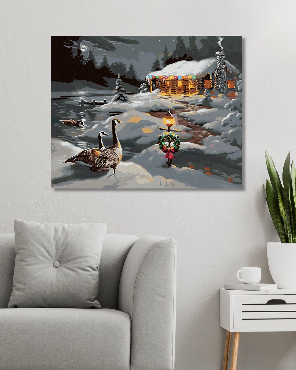 zuty Malování podle čísel - VÁNOČNÍ SRUB (D. RUSTY RUST) - Rozměr: 40x50 cm, Rámování: Varianta: bez rámu a bez vypnutí plátna - obrázek 2
