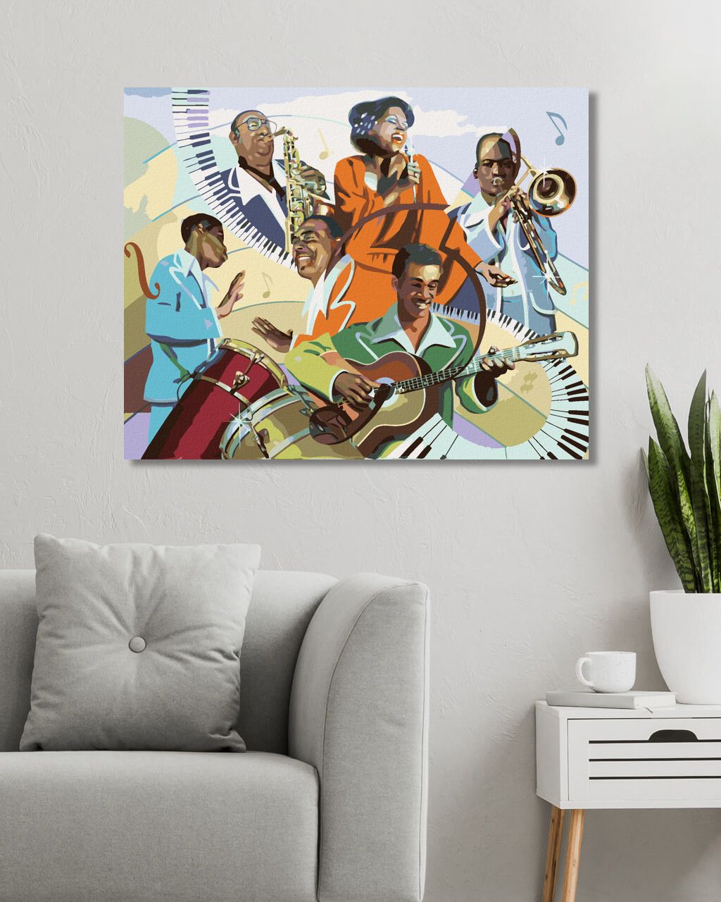 zuty Malování podle čísel - MUZIKANTI (D. RUSTY RUST) - Rozměr: 40x50 cm, Rámování: Varianta: bez rámu a bez vypnutí plátna - obrázek 9