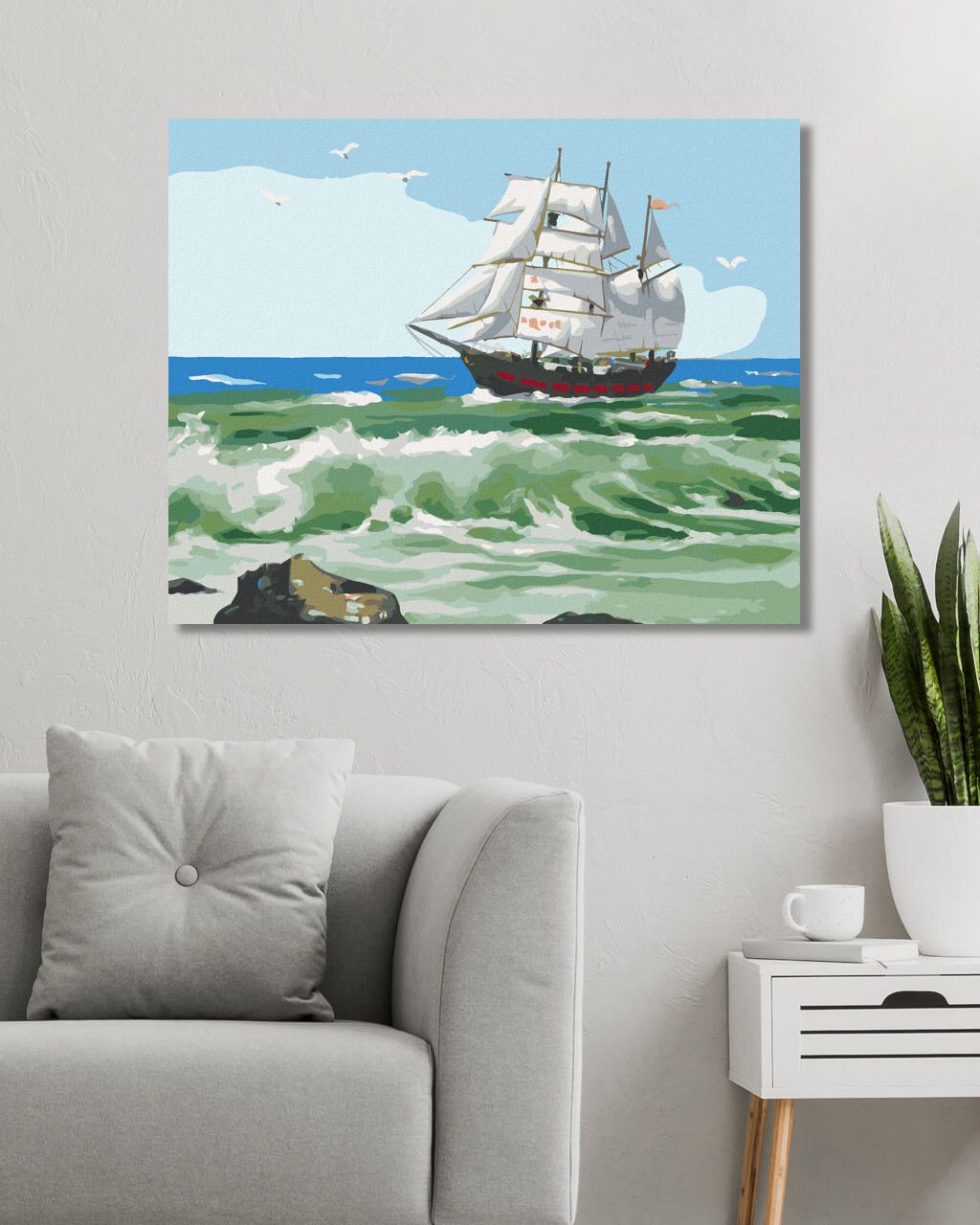 zuty Malování podle čísel - PŘIPLOUVAJÍCÍ PLACHETNICE (D. RUSTY RUST) - Rozměr: 40x50 cm, Rámování: Varianta: bez rámu a bez vypnutí plátna - obrázek 6