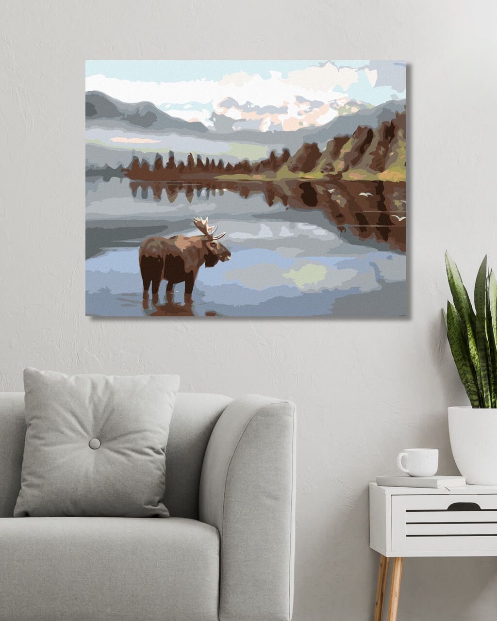 zuty Malování podle čísel - LOS STOJÍCÍ VE VODĚ (D. RUSTY RUST) - Rozměr: 40x50 cm, Rámování: Varianta: bez rámu a bez vypnutí plátna - obrázek 5