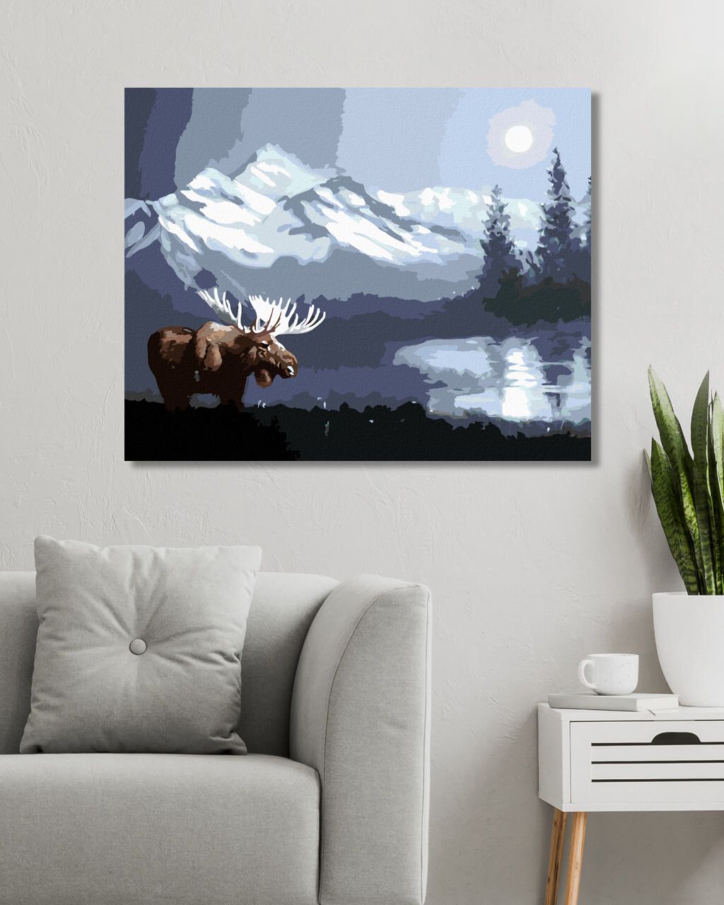 zuty Malování podle čísel - LOS NA PLÁNI ZA SVITU MĚSÍCE (D. RUSTY RUST) - Rozměr: 40x50 cm, Rámování: Varianta: bez rámu a bez vypnutí plátna - obrázek 6