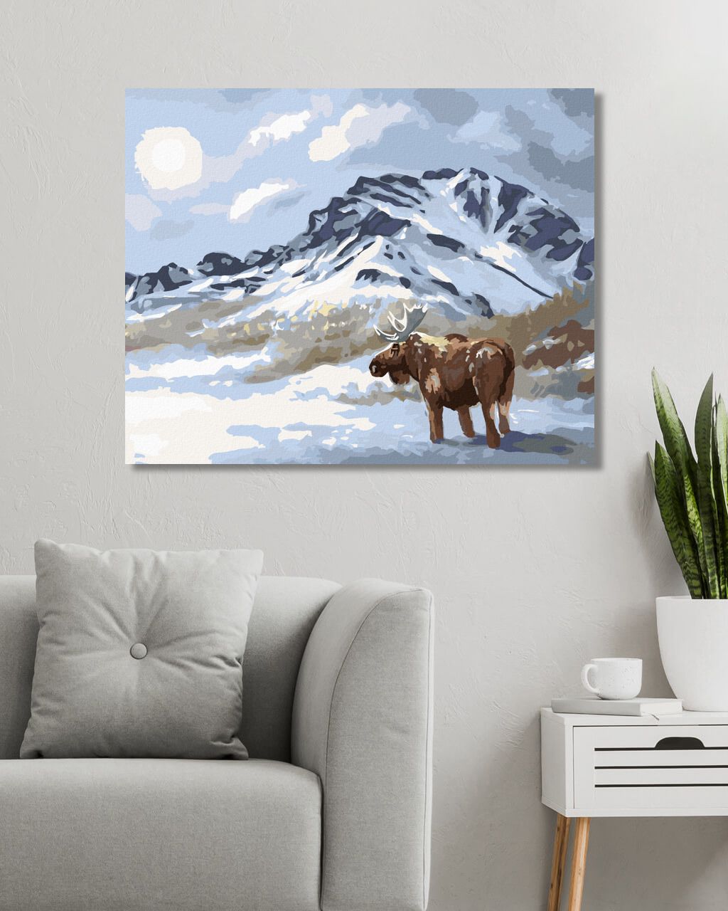 zuty Malování podle čísel - LOS STOJÍCÍ VE SNĚHU (D. RUSTY RUST) - Rozměr: 40x50 cm, Rámování: Varianta: vypnuté plátno na rám - obrázek 12