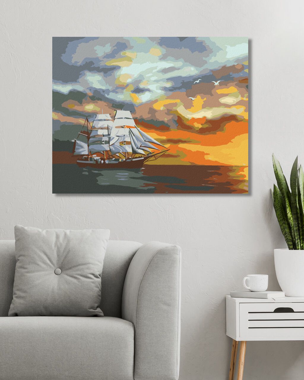 zuty Malování podle čísel - VELKÁ PLACHETNICE PO SOUMRAKU (D. RUSTY RUST) - Rozměr: 40x50 cm, Rámování: Varianta: vypnuté plátno na rám - obrázek 10