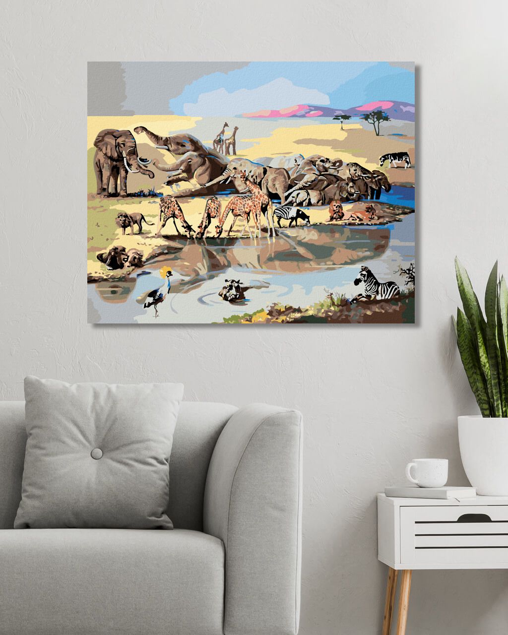 zuty Malování podle čísel - ZVÍŘATA U NAPAJEDLA 2 (D. RUSTY RUST) - Rozměr: 40x50 cm, Rámování: Varianta: vypnuté plátno na rám - obrázek 10