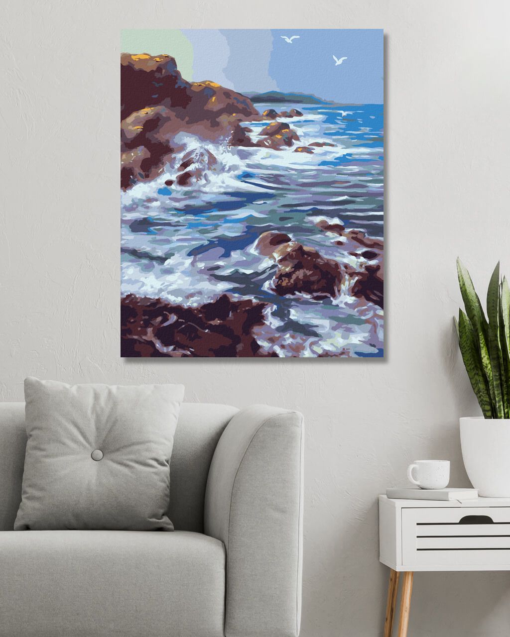 zuty Malování podle čísel - POBŘEŽÍ (D. RUSTY RUST) - Rozměr: 40x50 cm, Rámování: Varianta: vypnuté plátno na rám - obrázek 3