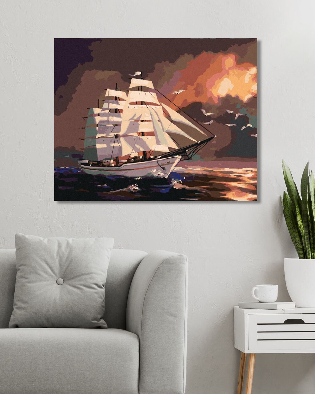 zuty Malování podle čísel - LOĎ PO SETMĚNÍ (D. RUSTY RUST) - Rozměr: 40x50 cm, Rámování: Varianta: vypnuté plátno na rám - obrázek 2