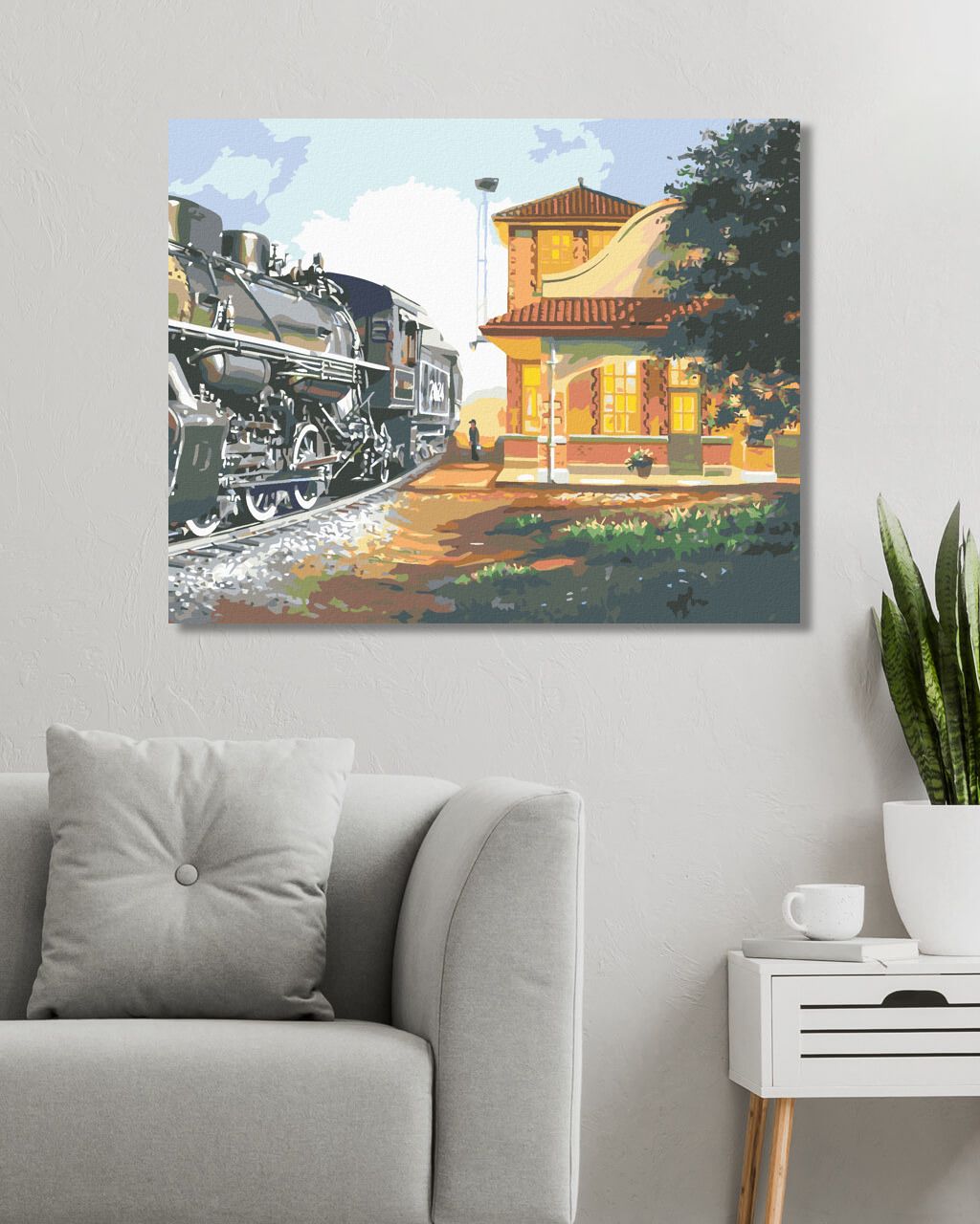 zuty Malování podle čísel - VLAK A NÁDRAŽÍ (D. RUSTY RUST) - Rozměr: 40x50 cm, Rámování: Varianta: vypnuté plátno na rám - obrázek 7