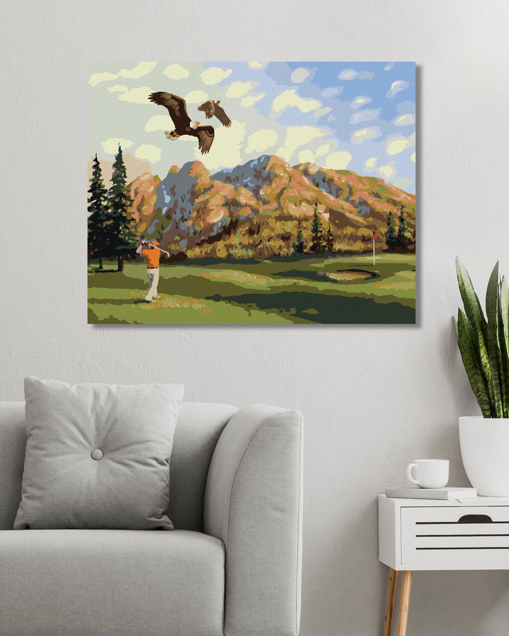 zuty Malování podle čísel - GOLFISTA A OREL (D. RUSTY RUST) - Rozměr: 40x50 cm, Rámování: Varianta: vypnuté plátno na rám - obrázek 9