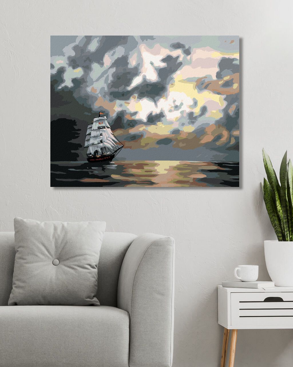 zuty Malování podle čísel - PLACHETNICE PO SETMĚNÍ (D. RUSTY RUST) - Rozměr: 40x50 cm, Rámování: Varianta: vypnuté plátno na rám - obrázek 9