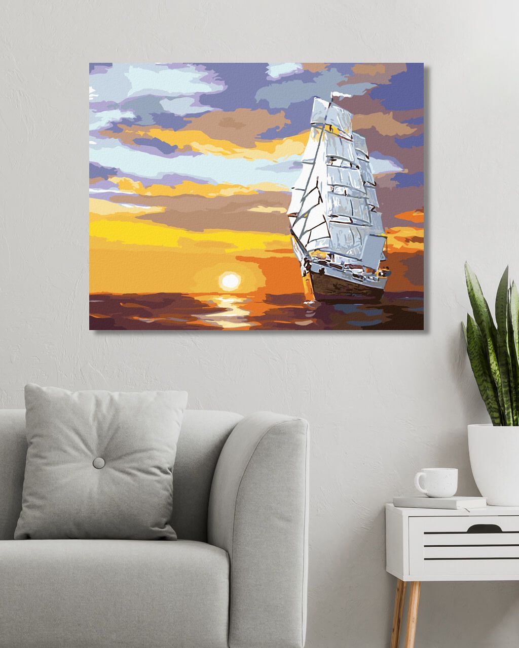zuty Malování podle čísel - ZÁPAD SLUNCE A PLACHETNICE NA MOŘI (D. RUSTY RUST) - Rozměr: 40x50 cm, Rámování: Varianta: bez rámu a bez vypnutí plátna - obrázek 9