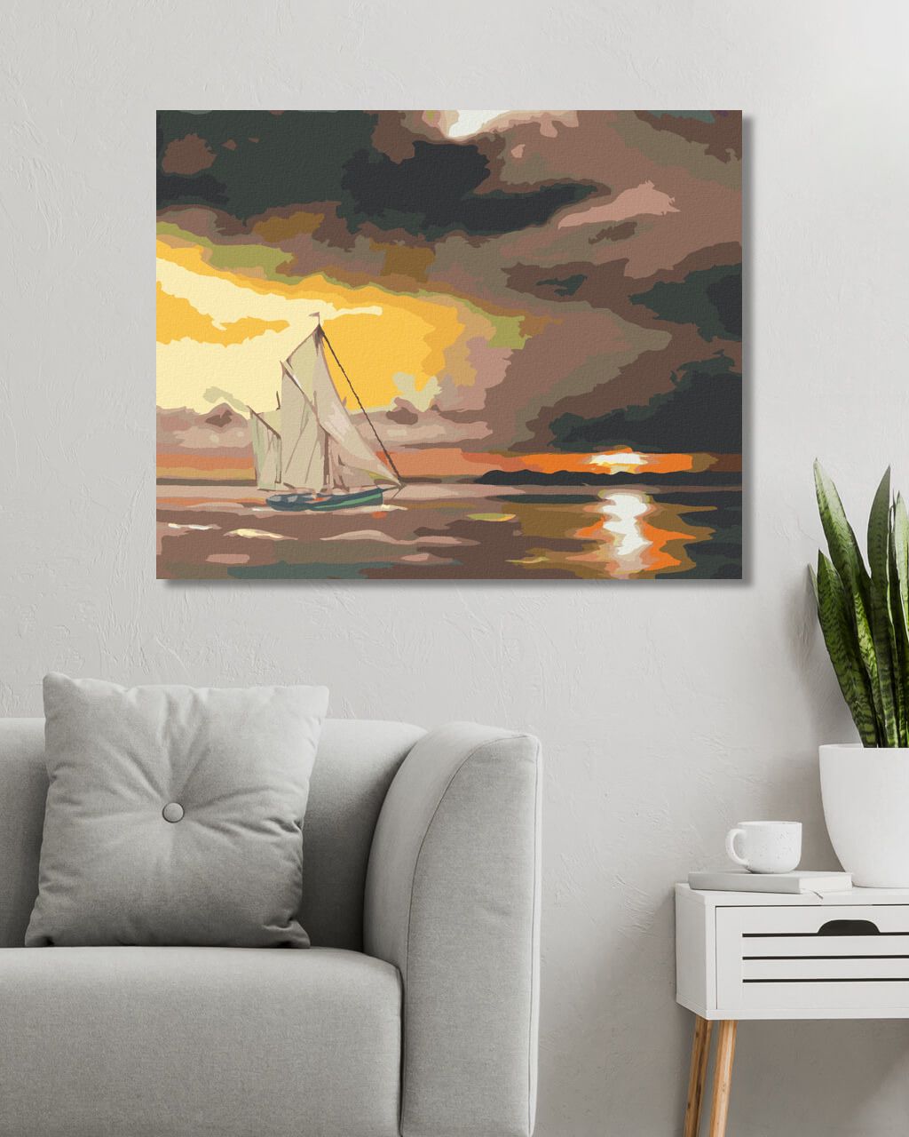 zuty Malování podle čísel - PLACHETNICE A SLUNCE ZA SKALAMI (D. RUSTY RUST) - Rozměr: 40x50 cm, Rámování: Varianta: bez rámu a bez vypnutí plátna - obrázek 9
