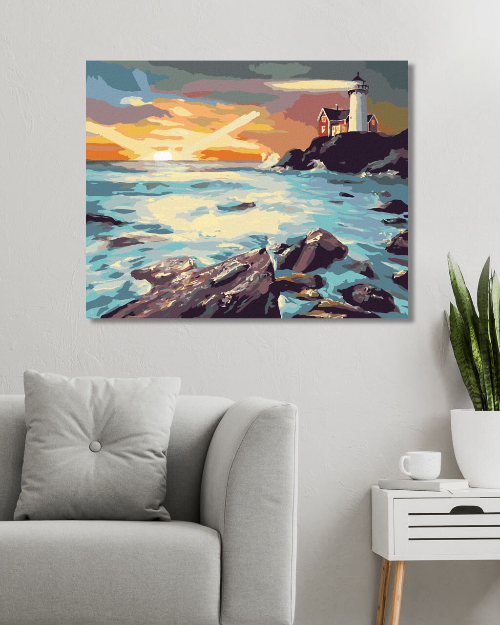 zuty Malování podle čísel - MAJÁK PO ZÁPADU SLUNCE (D. RUSTY RUST) - Rozměr: 40x50 cm, Rámování: Varianta: bez rámu a bez vypnutí plátna - obrázek 10