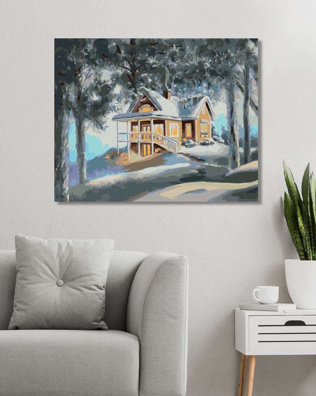 zuty Malování podle čísel - DŮM A LES V ZIMĚ (D. RUSTY RUST) - Rozměr: 40x50 cm, Rámování: Varianta: bez rámu a bez vypnutí plátna - obrázek 10
