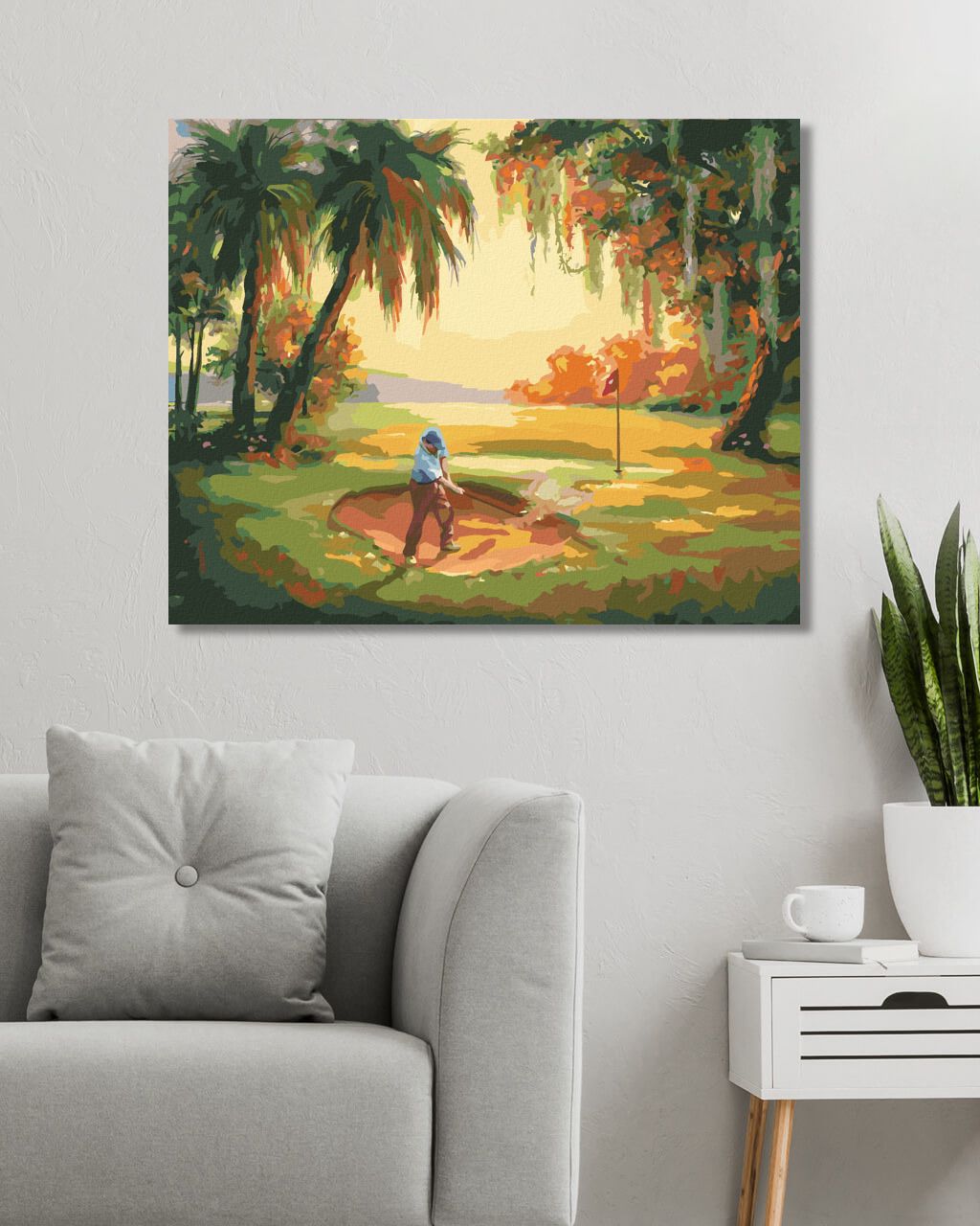 zuty Malování podle čísel - GOLFISTA PATUJÍCÍ Z BUNKERU (D. RUSTY RUST) - Rozměr: 40x50 cm, Rámování: Varianta: vypnuté plátno na rám - obrázek 3