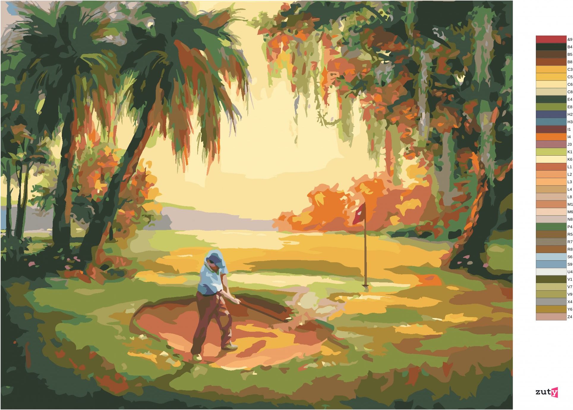 zuty Malování podle čísel - GOLFISTA PATUJÍCÍ Z BUNKERU (D. RUSTY RUST) - Rozměr: 40x50 cm, Rámování: Varianta: vypnuté plátno na rám - obrázek 7