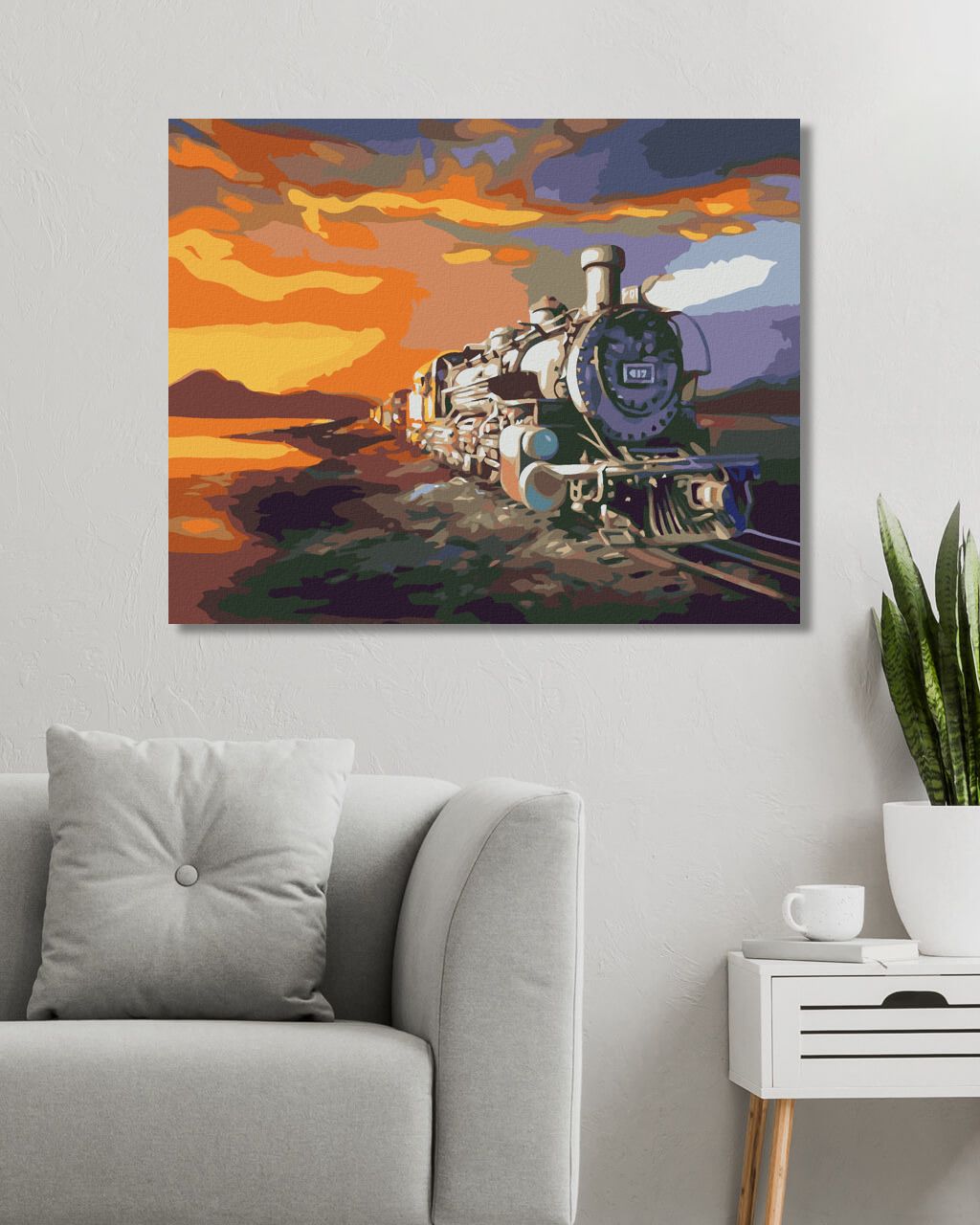 zuty Malování podle čísel - VLAK ZA SOUMRAKU (D. RUSTY RUST) - Rozměr: 40x50 cm, Rámování: Varianta: vypnuté plátno na rám - obrázek 10