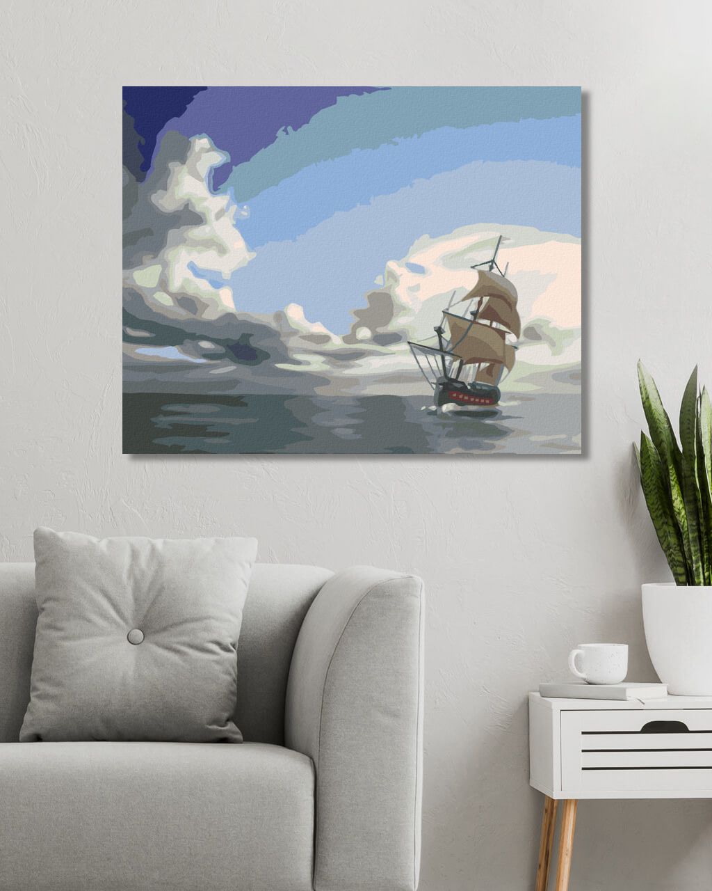 zuty Malování podle čísel - PLACHETNICE NA KLIDNÉM MOŘI (D. RUSTY RUST) - Rozměr: 40x50 cm, Rámování: Varianta: bez rámu a bez vypnutí plátna - obrázek 9