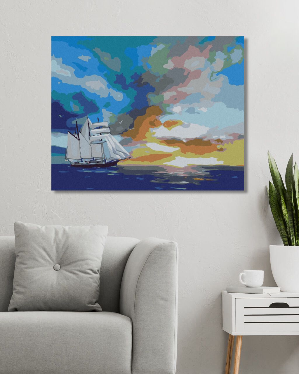 zuty Malování podle čísel - PLACHETNICE, ZÁPAD SLUNCE A MRAKY (D. RUSTY RUST) - Rozměr: 40x50 cm, Rámování: Varianta: bez rámu a bez vypnutí plátna - obrázek 10