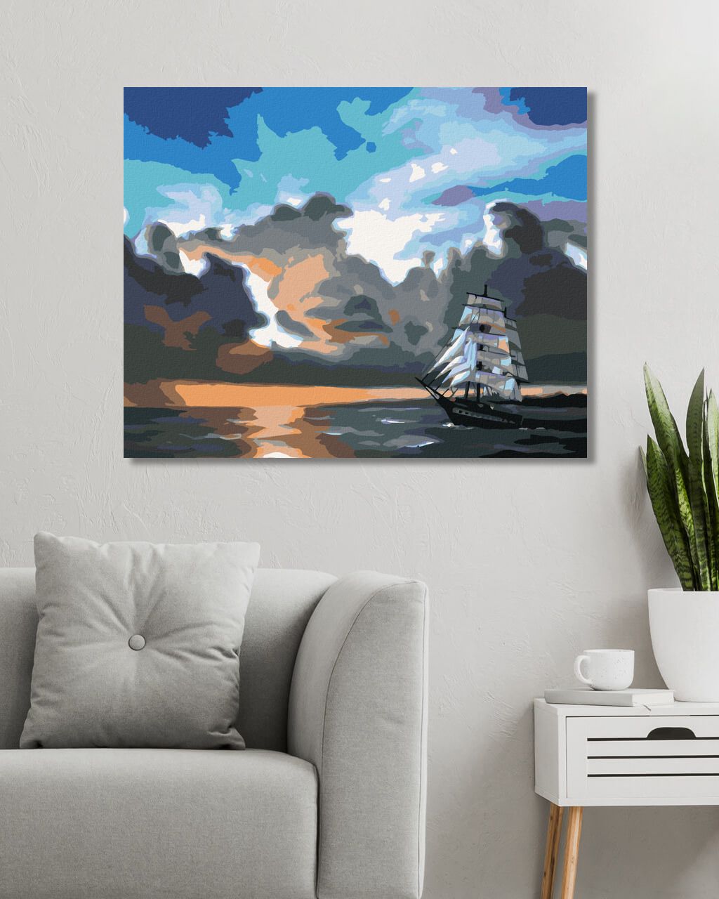 zuty Malování podle čísel - PLACHETNICE NA MOŘI PO SOUMRAKU (D. RUSTY RUST) - Rozměr: 40x50 cm, Rámování: Varianta: bez rámu a bez vypnutí plátna - obrázek 4