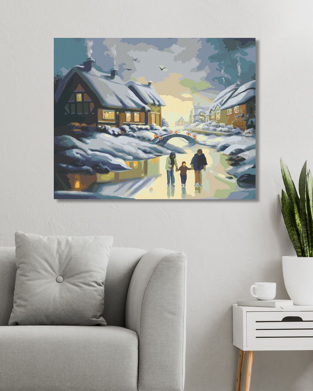 zuty Malování podle čísel - BRUSLAŘI NA LEDĚ A DOMY (D. RUSTY RUST) - Rozměr: 40x50 cm, Rámování: Varianta: vypnuté plátno na rám - obrázek 5