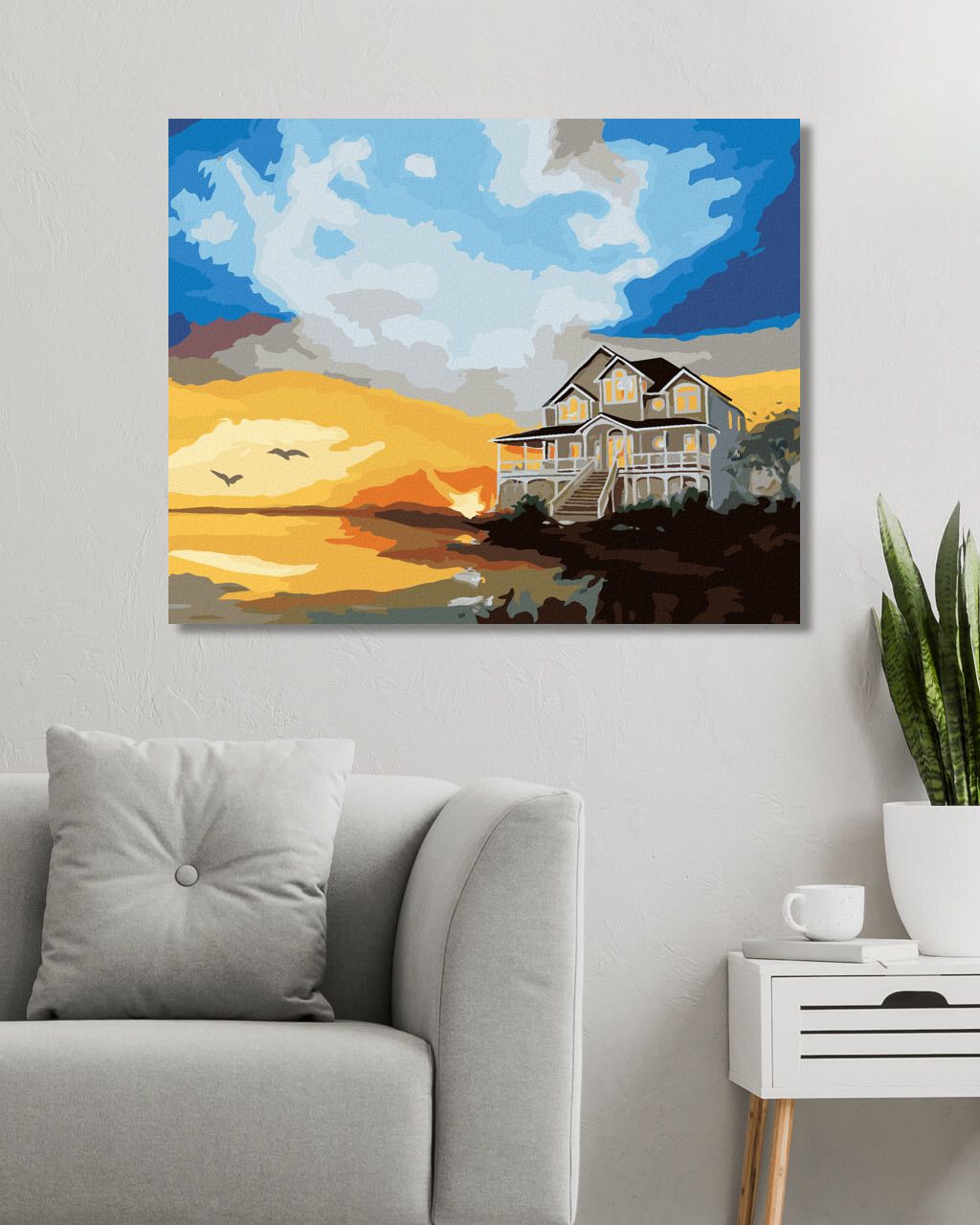 zuty Malování podle čísel - DŮM U VODY A ČERVÁNKY (D. RUSTY RUST) - Rozměr: 40x50 cm, Rámování: Varianta: bez rámu a bez vypnutí plátna - obrázek 8