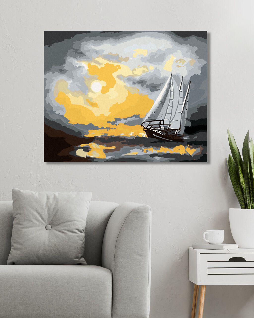 zuty Malování podle čísel - PLACHETNICE PLUJÍCÍ PO MOŘI PO BOUŘCE (D. RUSTY RUST) - Rozměr: 40x50 cm, Rámování: Varianta: bez rámu a bez vypnutí plátna - obrázek 5
