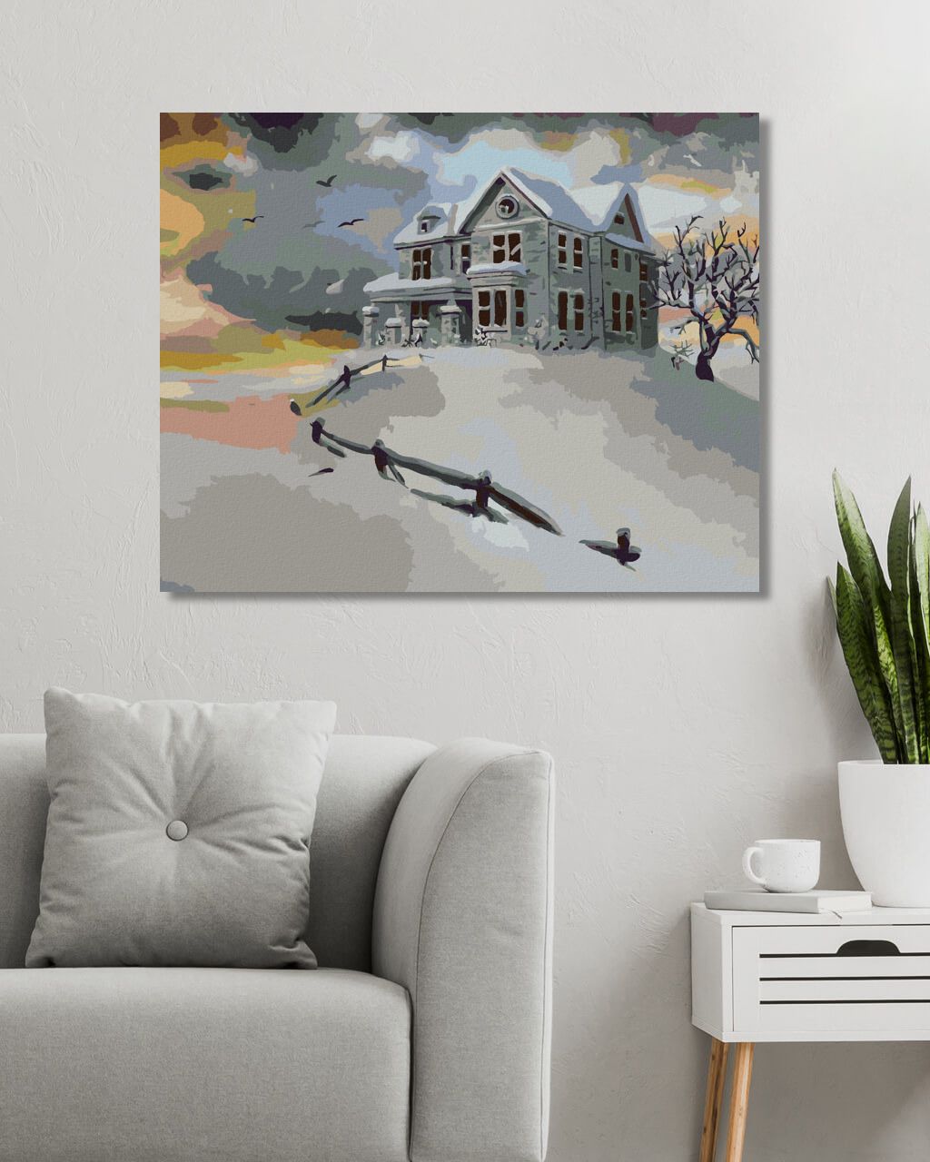 zuty Malování podle čísel - OPUŠTĚNÝ BÍLÝ DŮM V ZIMĚ (D. RUSTY RUST) - Rozměr: 40x50 cm, Rámování: Varianta: vypnuté plátno na rám - obrázek 6
