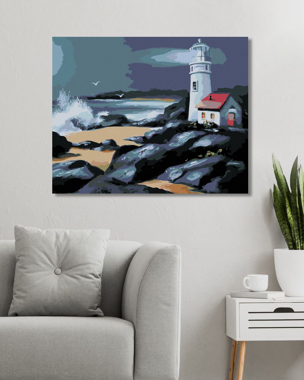 zuty Malování podle čísel - MAJÁK U POBŘEŽÍ (D. RUSTY RUST) - Rozměr: 40x50 cm, Rámování: Varianta: vypnuté plátno na rám - obrázek 9