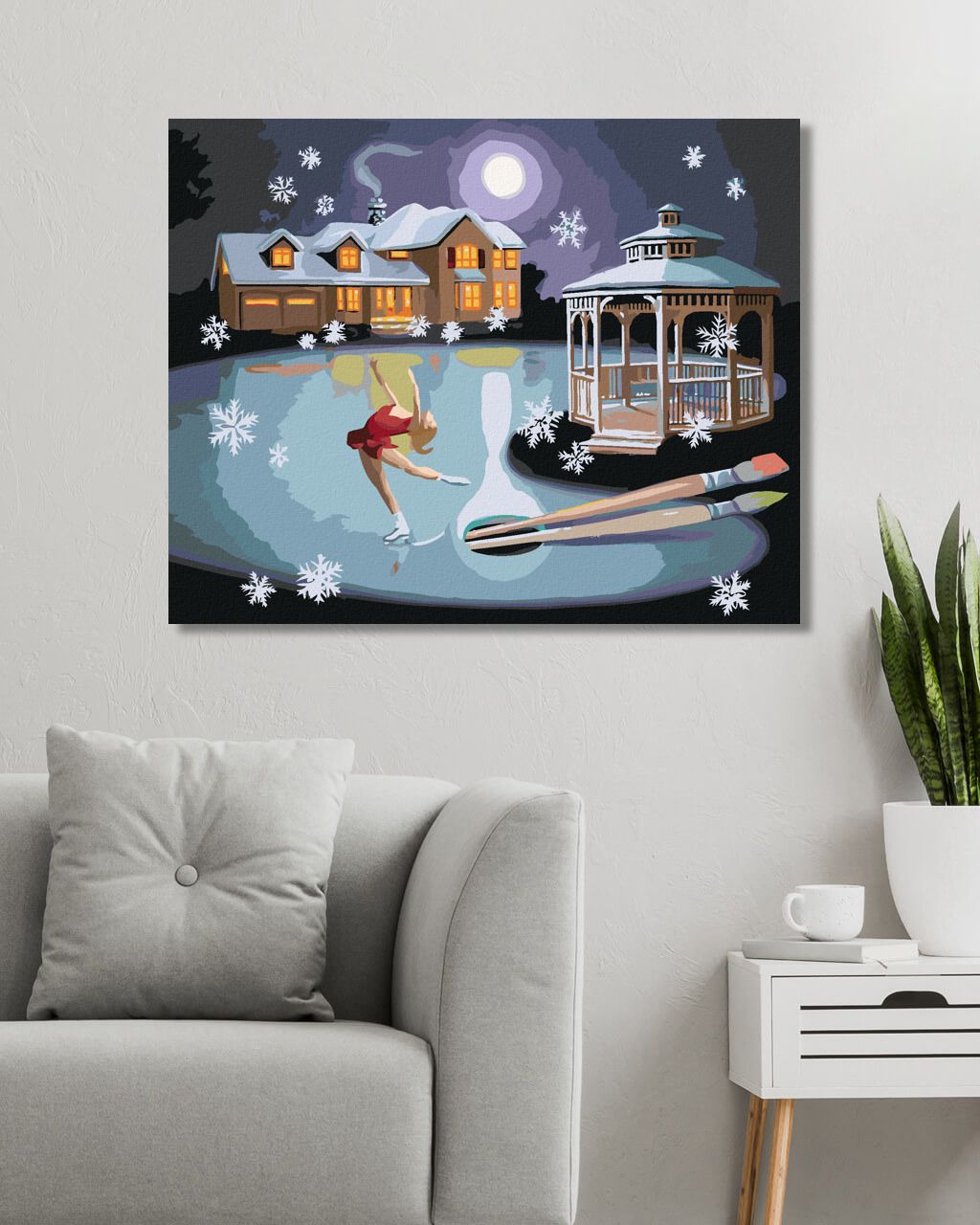 zuty Malování podle čísel - MALÍŘSKÁ PALETA, KRASOBRUSLAŘKA A DŮM S ALTÁNEM (D. RUSTY RUST) - Rozměr: 40x50 cm, Rámování: Varianta: bez rámu a bez vypnutí plátna - obrázek 6