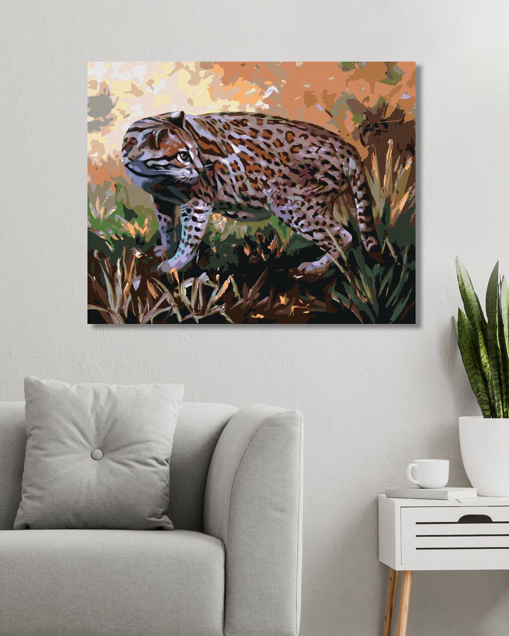 zuty Malování podle čísel - OCELOT V TRÁVĚ (D. RUSTY RUST) - Rozměr: 40x50 cm, Rámování: Varianta: vypnuté plátno na rám - obrázek 5