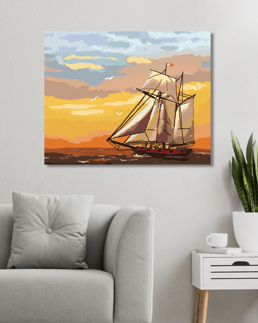 zuty Malování podle čísel - PLACHETNICE V ZÁPADU SLUNCE (D. RUSTY RUST) - Rozměr: 40x50 cm, Rámování: Varianta: bez rámu a bez vypnutí plátna - obrázek 14