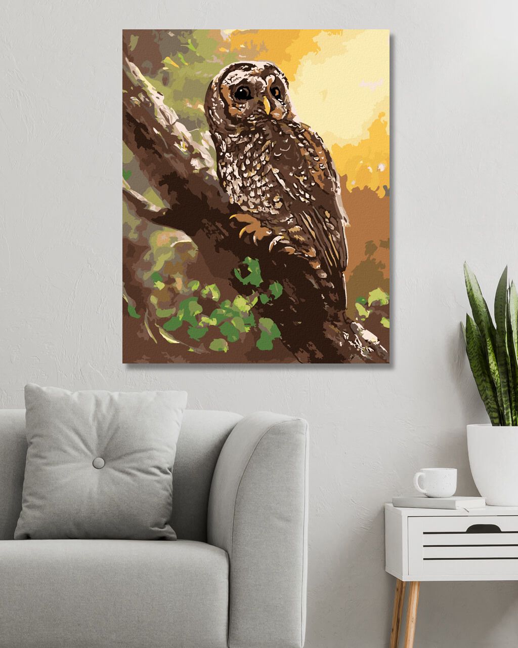 zuty Malování podle čísel - SOVA NA STROMĚ (D. RUSTY RUST) - Rozměr: 40x50 cm, Rámování: Varianta: vypnuté plátno na rám - obrázek 5