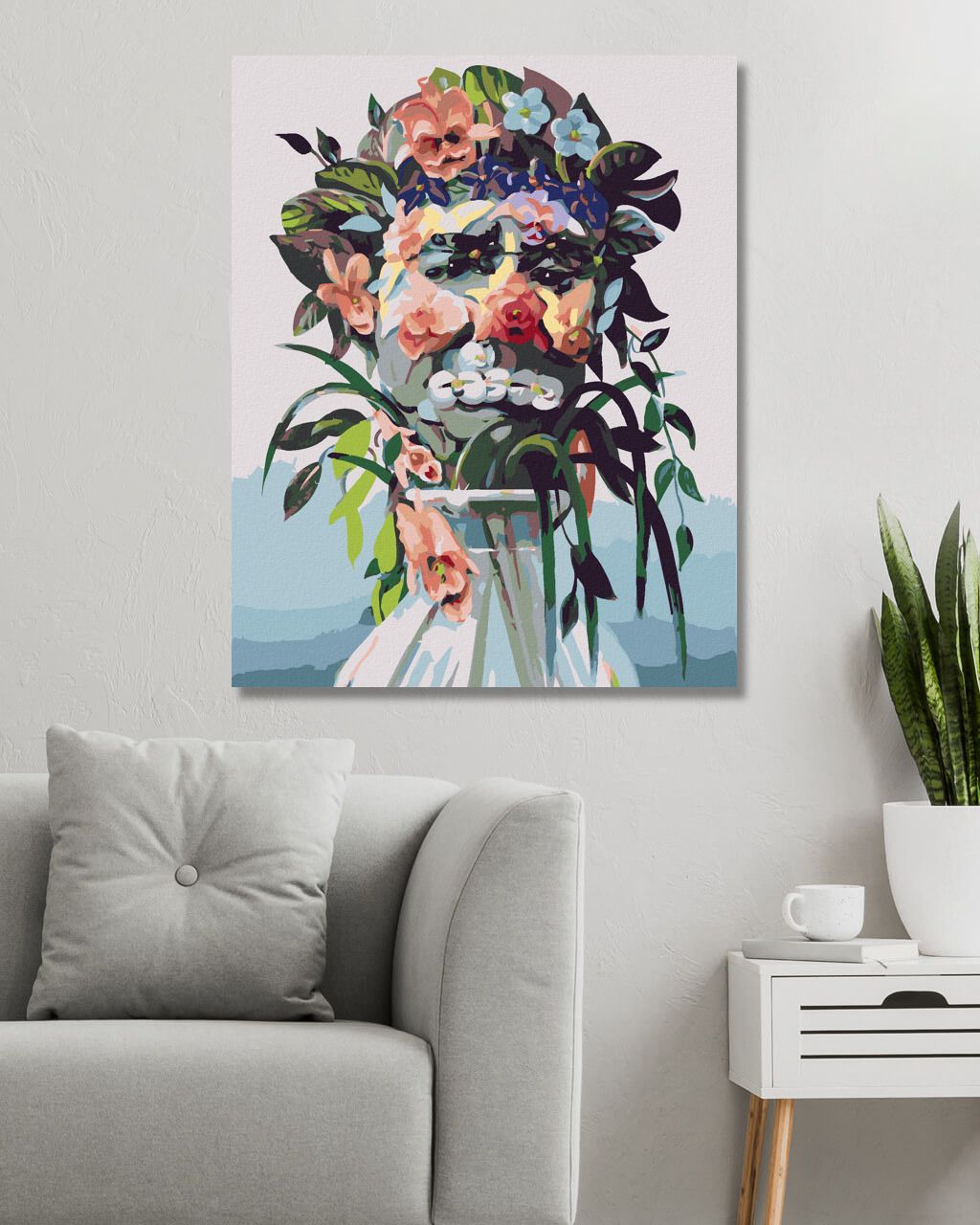 zuty Malování podle čísel - KVĚTINA VE VÁZE A TVÁŘ MUŽE (D. RUSTY RUST) - Rozměr: 40x50 cm, Rámování: Varianta: vypnuté plátno na rám - obrázek 4