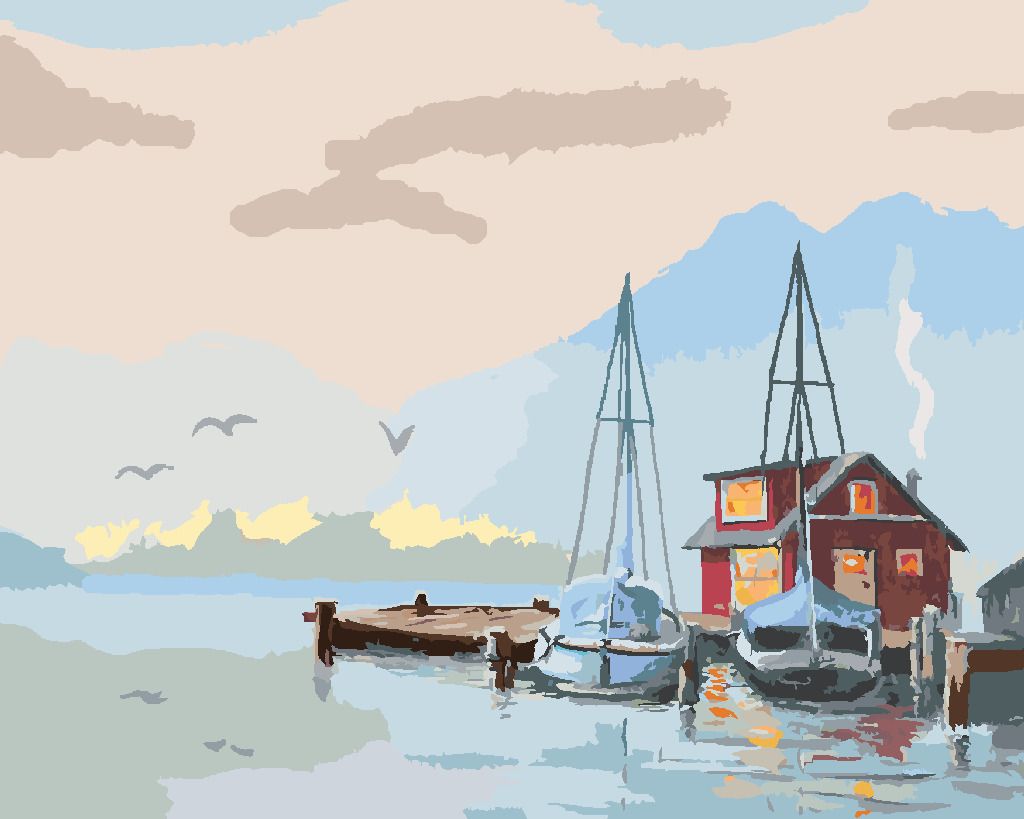 zuty Malování podle čísel - MOLO A PLACHETNICE (D. RUSTY RUST) - Rozměr: 40x50 cm, Rámování: Varianta: bez rámu a bez vypnutí plátna - obrázek 9