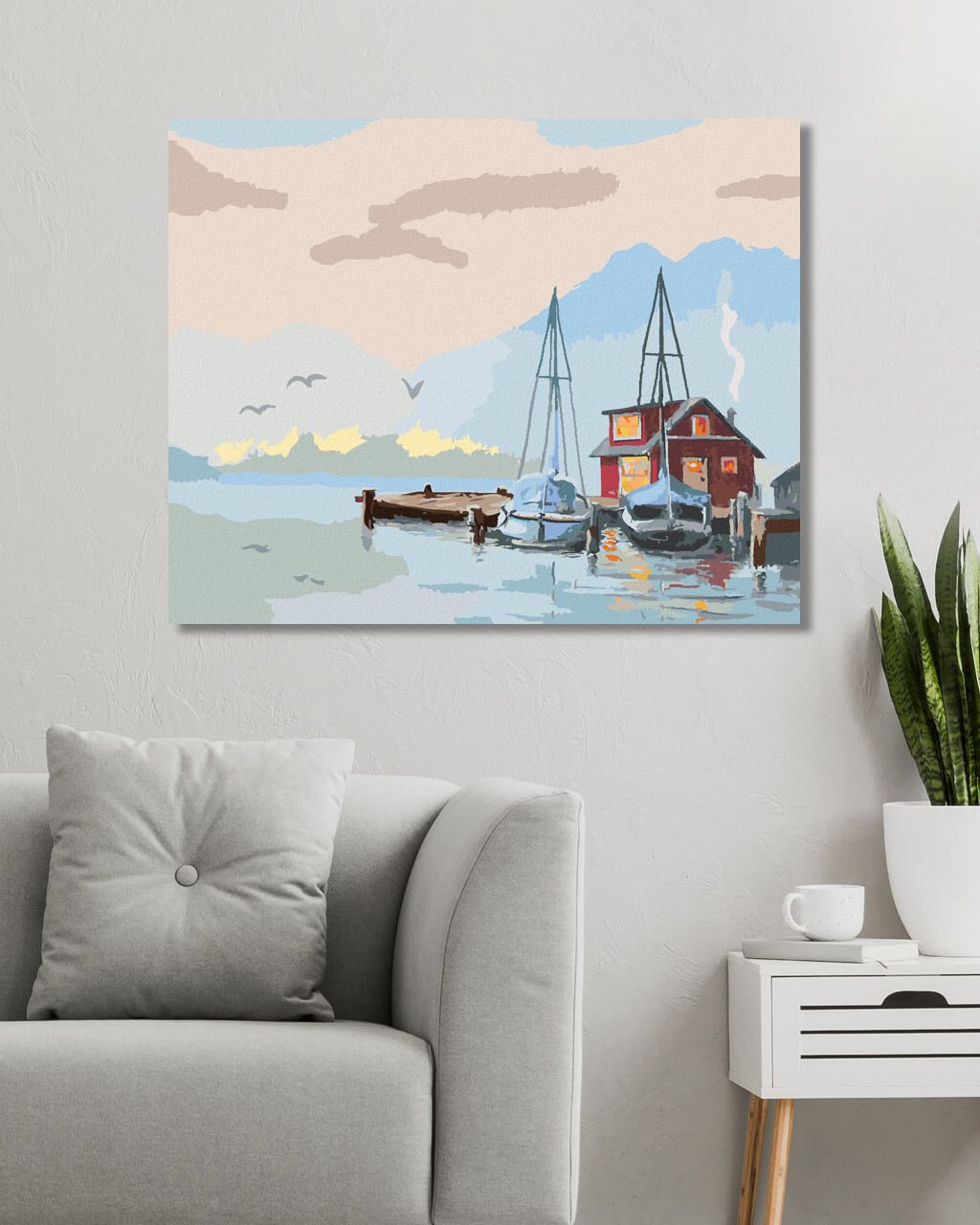 zuty Malování podle čísel - MOLO A PLACHETNICE (D. RUSTY RUST) - Rozměr: 40x50 cm, Rámování: Varianta: vypnuté plátno na rám - obrázek 5