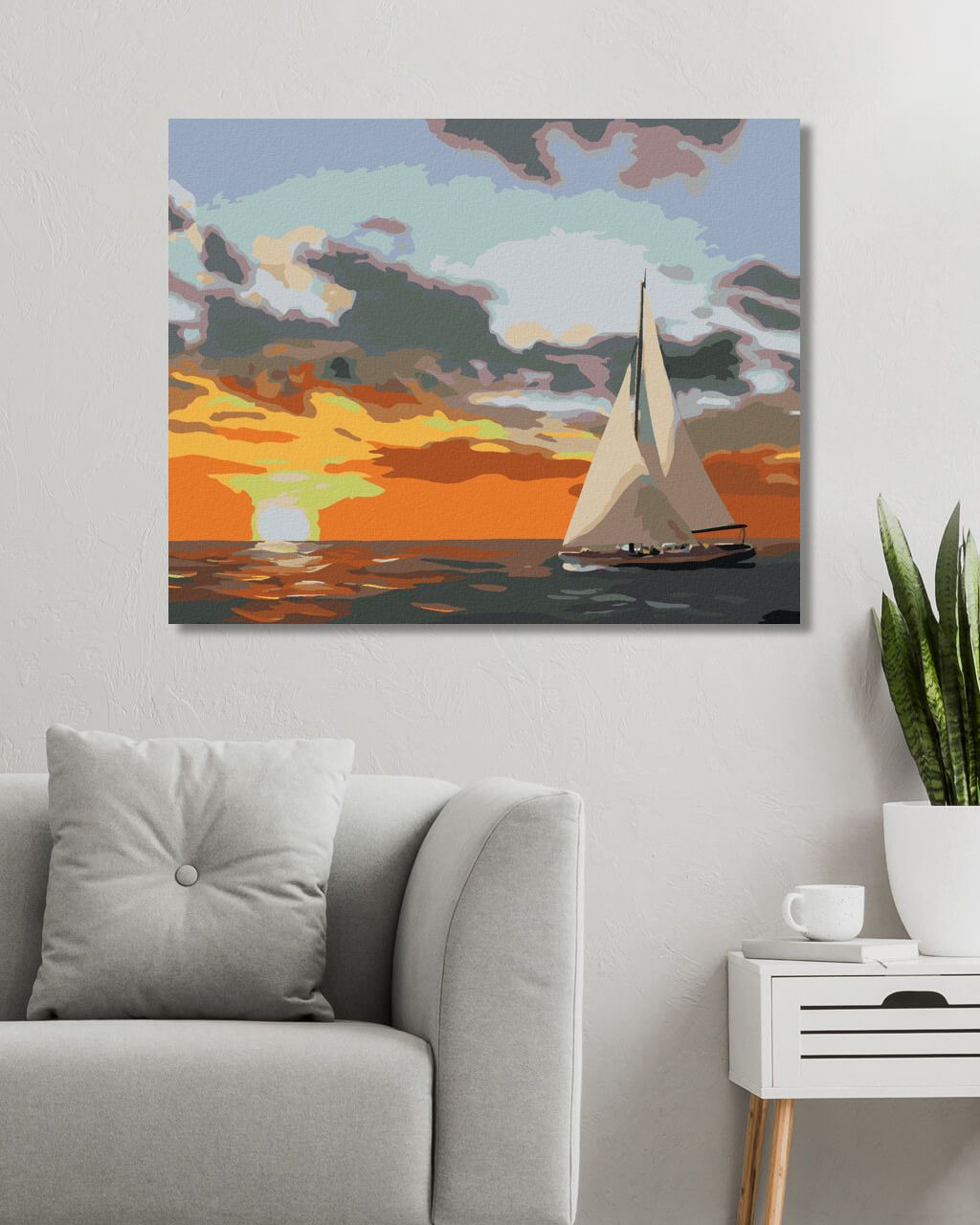 zuty Malování podle čísel - PLACHETNICE A ZÁPAD SLUNCE NA MOŘI (D. RUSTY RUST) - Rozměr: 40x50 cm, Rámování: Varianta: bez rámu a bez vypnutí plátna - obrázek 7