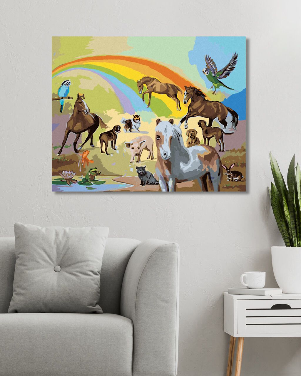 zuty Malování podle čísel - DUHA A ZVÍŘATA (D. RUSTY RUST) - Rozměr: 40x50 cm, Rámování: Varianta: bez rámu a bez vypnutí plátna - obrázek 4