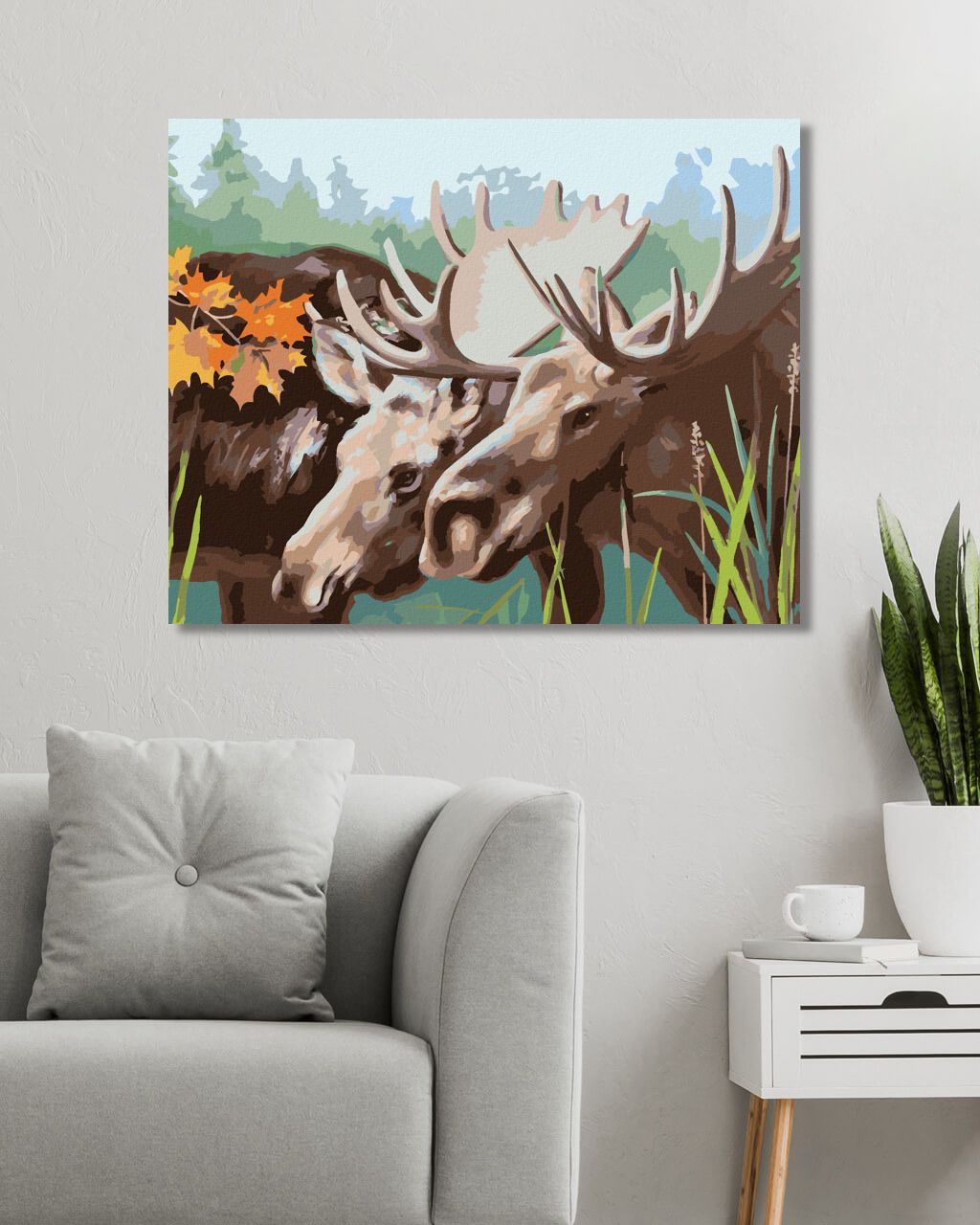 zuty Malování podle čísel - LOSÍ PÁR (D. RUSTY RUST) - Rozměr: 40x50 cm, Rámování: Varianta: vypnuté plátno na rám - obrázek 3