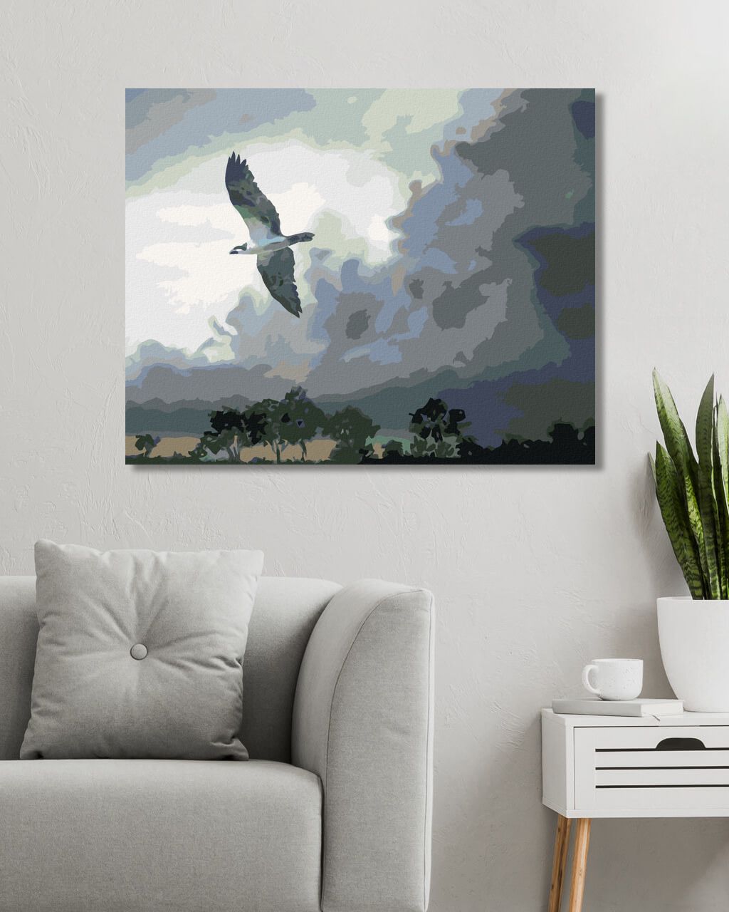 zuty Malování podle čísel - OREL V LETU A BOUŘKOVÉ MRAKY (D. RUSTY RUST) - Rozměr: 40x50 cm, Rámování: Varianta: bez rámu a bez vypnutí plátna - obrázek 10