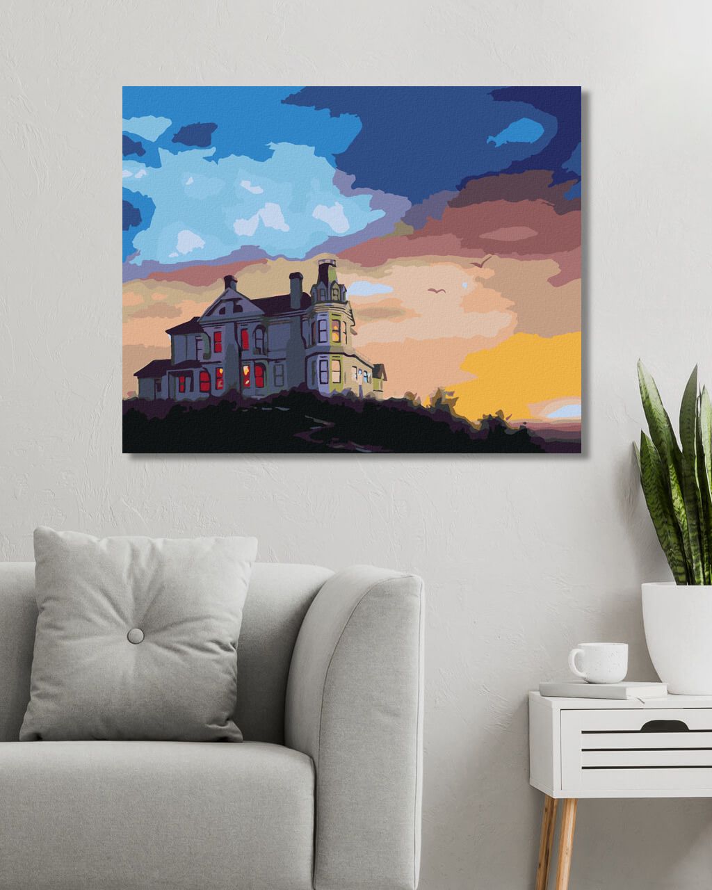 zuty Malování podle čísel - SÍDLO A ZÁPAD SLUNCE (D. RUSTY RUST) - Rozměr: 40x50 cm, Rámování: Varianta: bez rámu a bez vypnutí plátna - obrázek 8