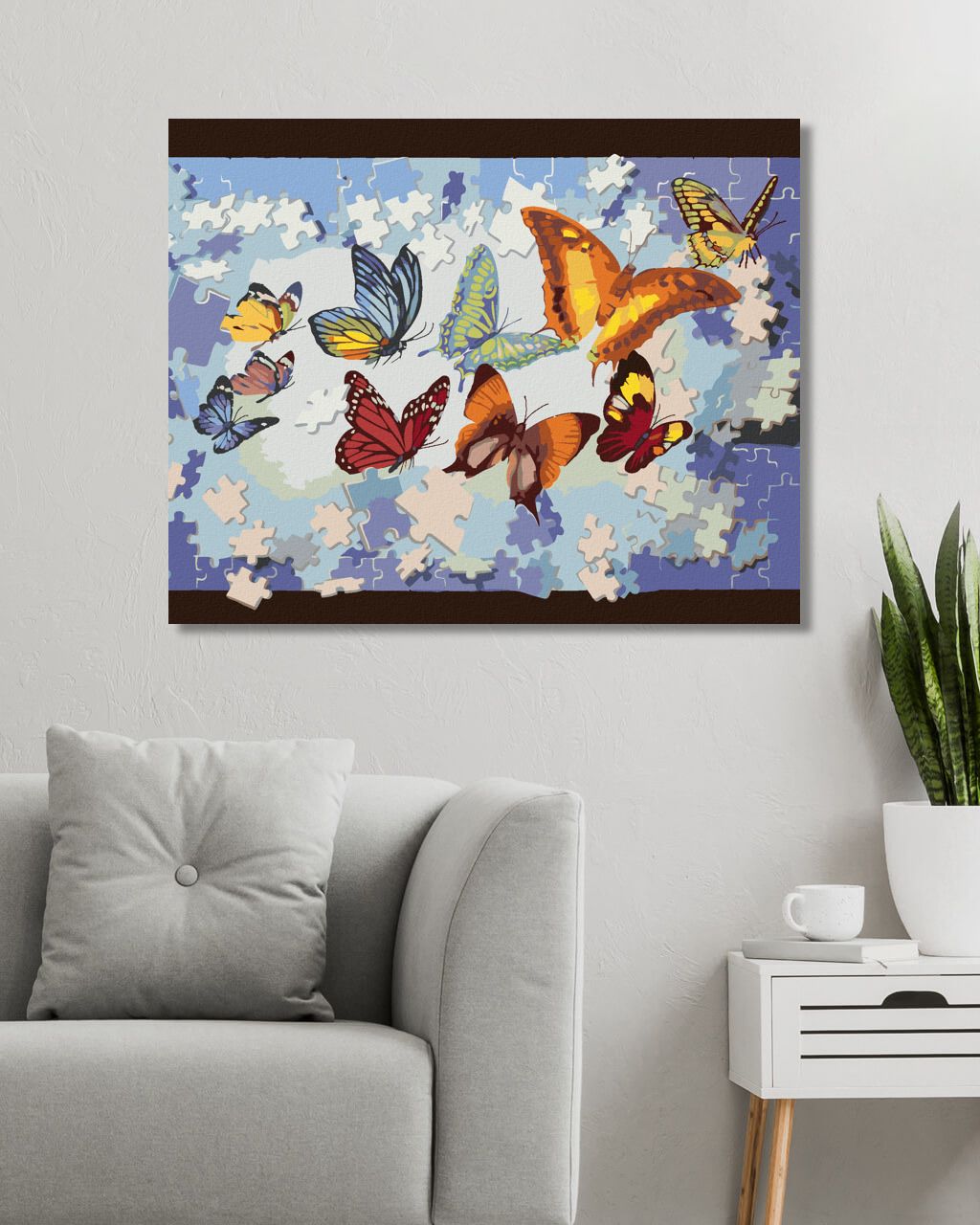 zuty Malování podle čísel - PUZZLE A MOTÝLI (D. RUSTY RUST) - Rozměr: 40x50 cm, Rámování: Varianta: bez rámu a bez vypnutí plátna - obrázek 2