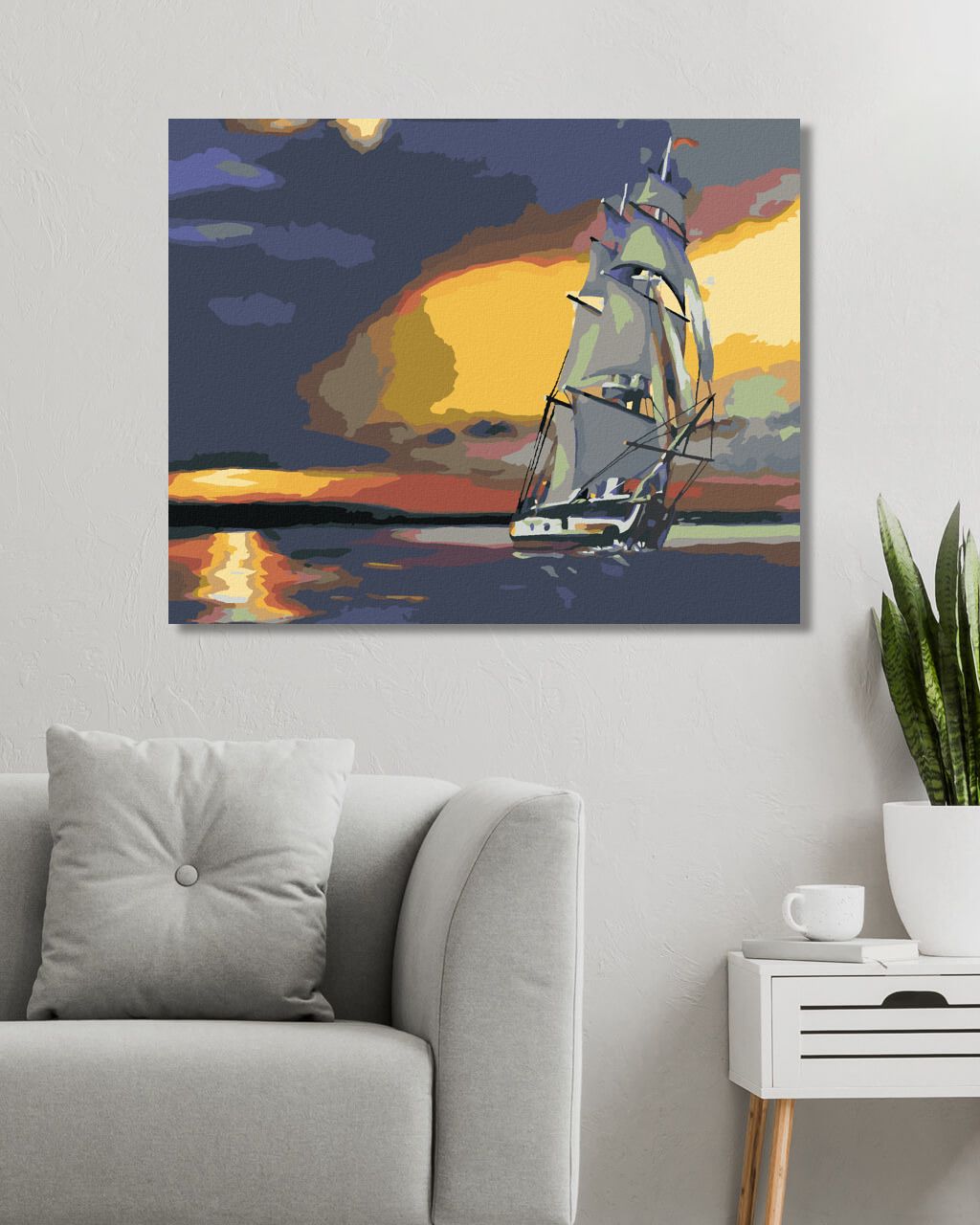 zuty Malování podle čísel - PLACHETNICE A ZÁPAD SLUNCE (D. RUSTY RUST) - Rozměr: 40x50 cm, Rámování: Varianta: bez rámu a bez vypnutí plátna - obrázek 12