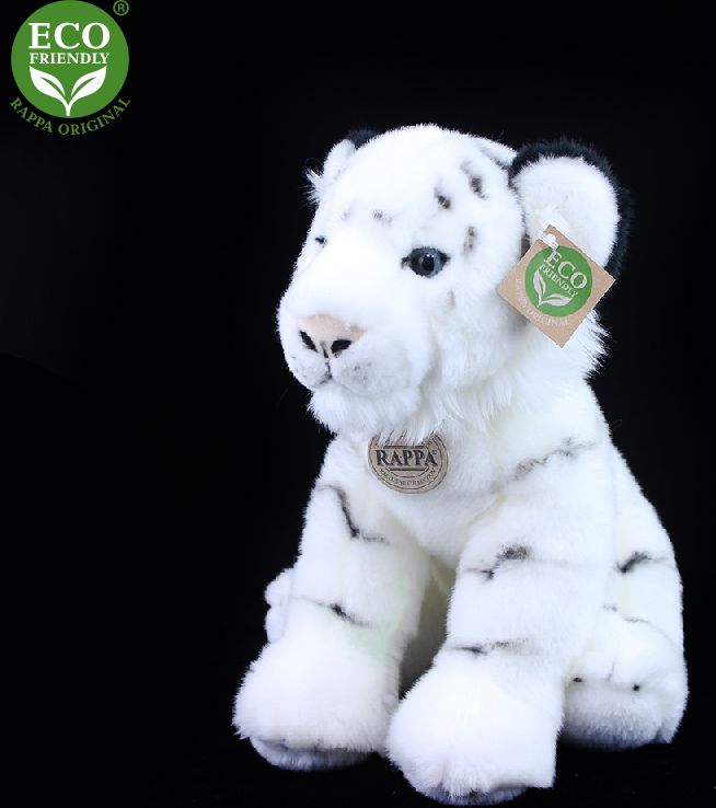 RAPPA Plyšový tygr bílý sedící 30 cm ECO-FRIENDLY - obrázek 5