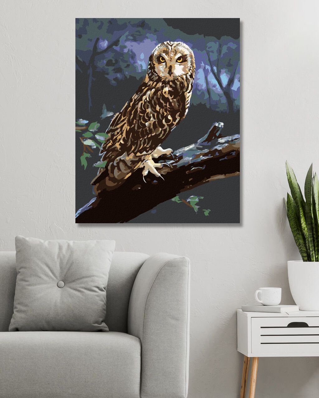 zuty Malování podle čísel - SOVA NA KLÁDĚ V NOCI (D. RUSTY RUST) - Rozměr: 40x50 cm, Rámování: Varianta: bez rámu a bez vypnutí plátna - obrázek 8