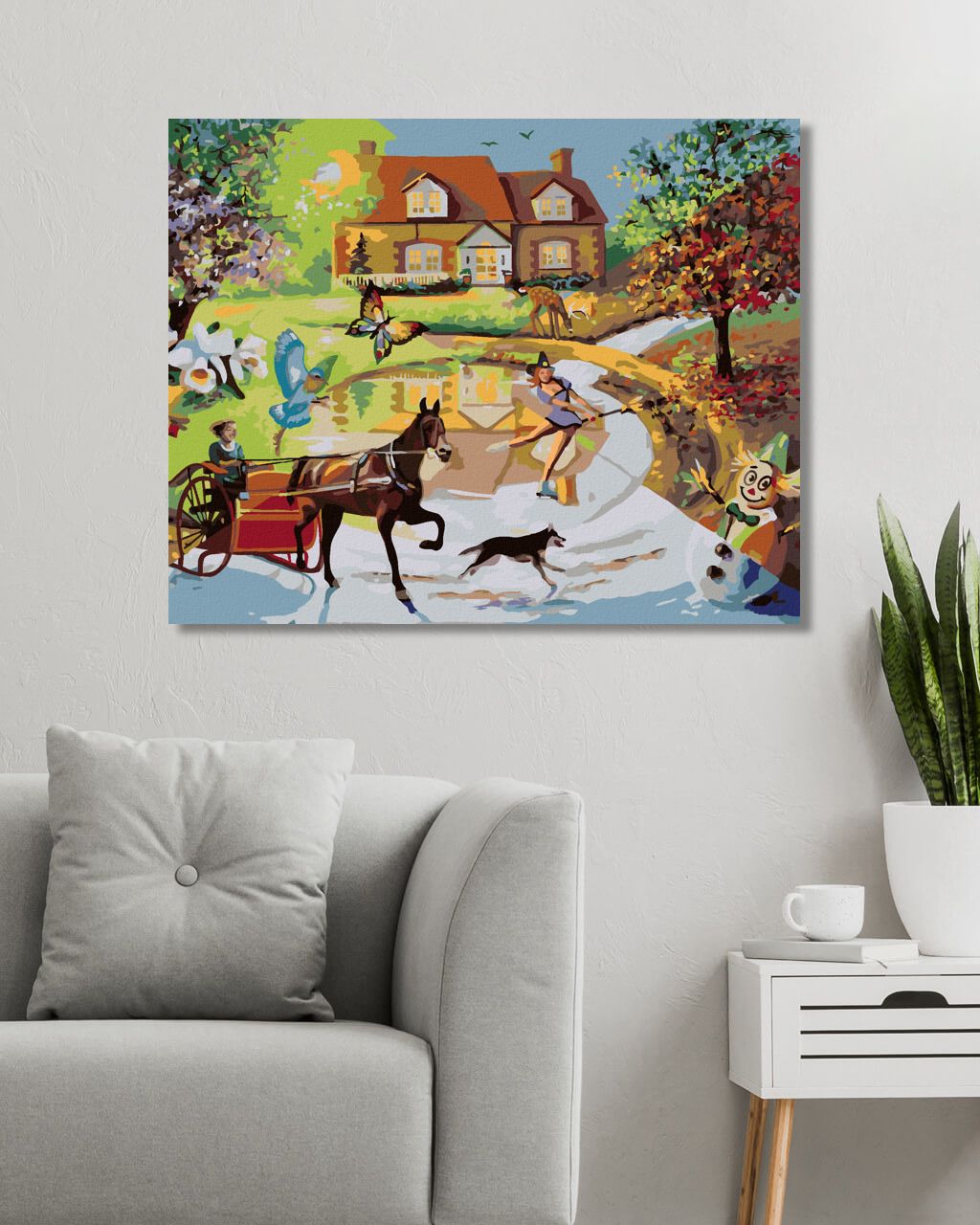 zuty Malování podle čísel - ČTYŘI ROČNÍ OBDOBÍ (D. RUSTY RUST) - Rozměr: 40x50 cm, Rámování: Varianta: bez rámu a bez vypnutí plátna - obrázek 2