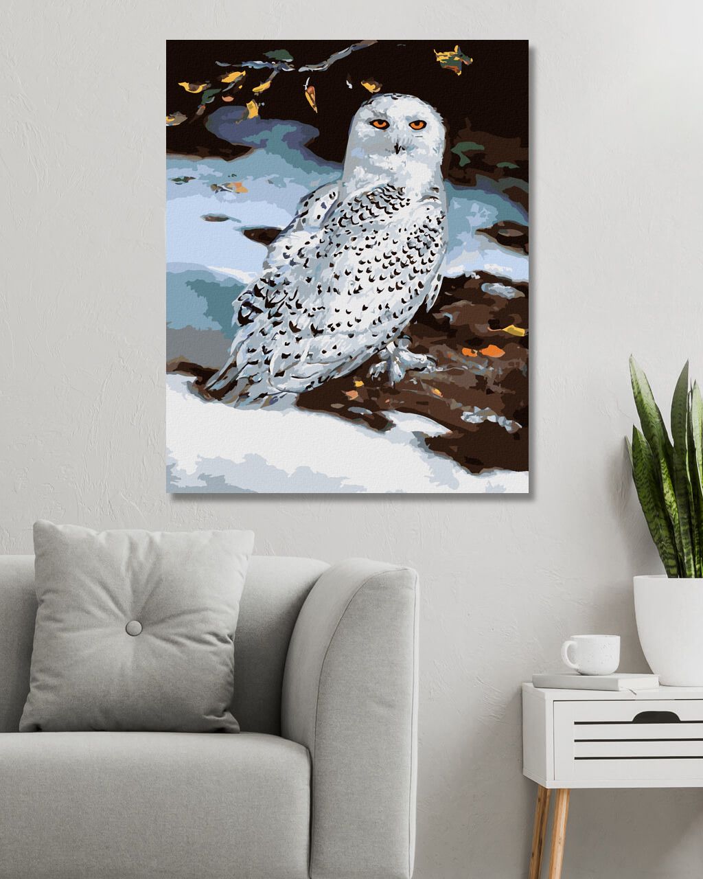 zuty Malování podle čísel - SNĚŽNÁ SOVA V ZIMĚ (D. RUSTY RUST) - Rozměr: 40x50 cm, Rámování: Varianta: bez rámu a bez vypnutí plátna - obrázek 9